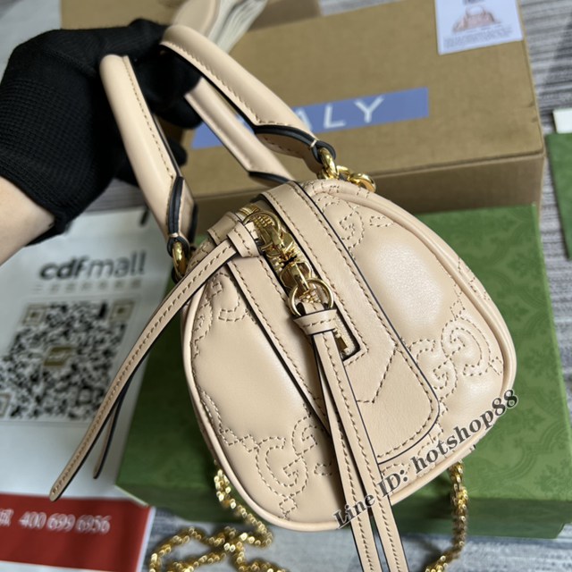 Gucci官網2022新款壓花G全皮女包 古馳G Gmatelassé皮革鏈條肩背包702251 gqy4656